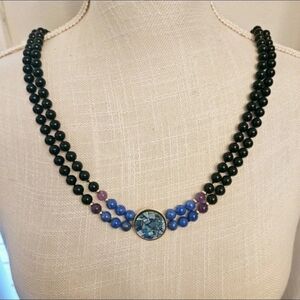 Vintage Peter Brams Gold and Opal Necklace